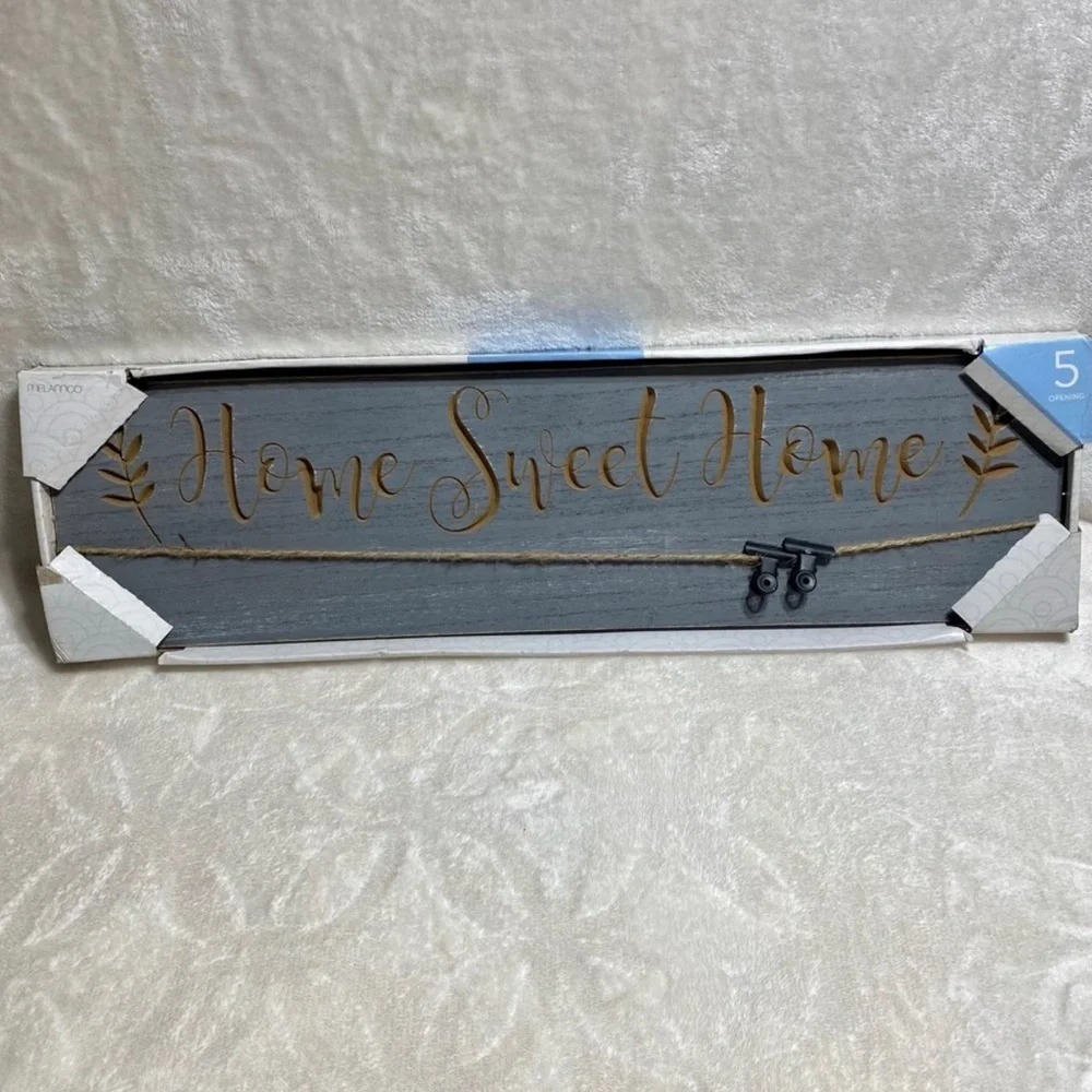 MELANNCO Home Sweet Home Wooden Rustic Farmhouse Gray Sign Wall Decor Western
